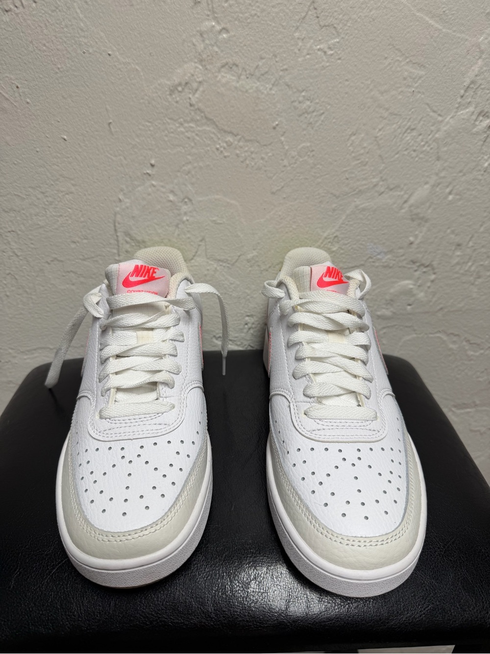 Nike Women's White Low-Top Sneakers with Pink Stitching and Lime Heel - Picture 5 of 12